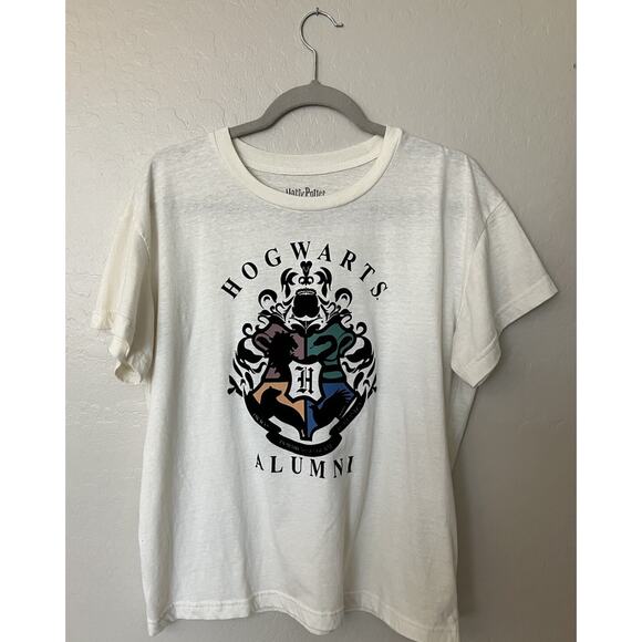 Harry Potter Hogwarts Alumni Womens T-Shirt 2XL Plus Crest Goth Wizard Gothic - Picture 2 of 6